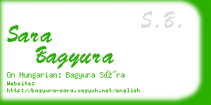 sara bagyura business card